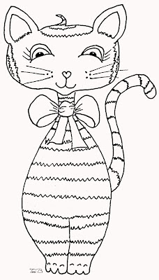 Happy Tabby, Free Crudoodle Digital Stamp by Tori Beveridge 