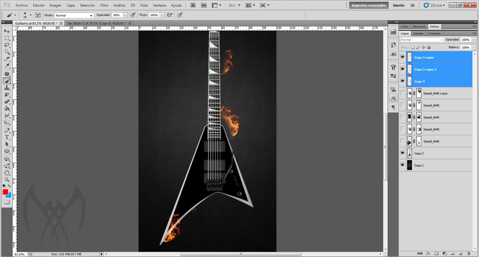 Prende fuego a una guitarra (tutorial photoshop) Prende fuego a una guitarra (tutorial photoshop)