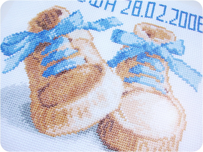 Handmade, Baby Boots, Cross Stitch