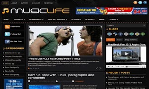 MusicLife 3 Column Blogger Template