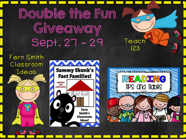 Fern Smith and Teach123's September's Double the Fun Giveaway! Fern Smith and Teach123's September's Double the Fun Giveaway!