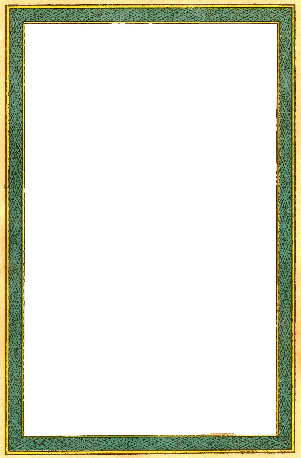 Antique Images Free Printable Frame Green and Yellow Vintage Frame