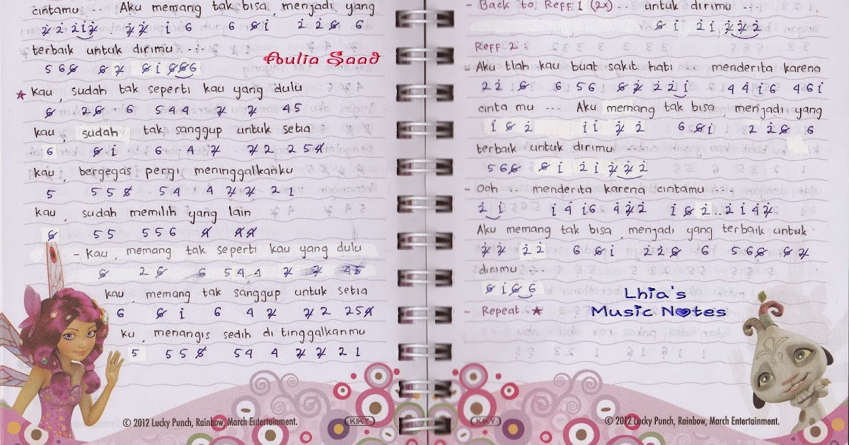 Not Angka : Setia Band - Asmara 2 (Sakit Hati) | Aulia's World