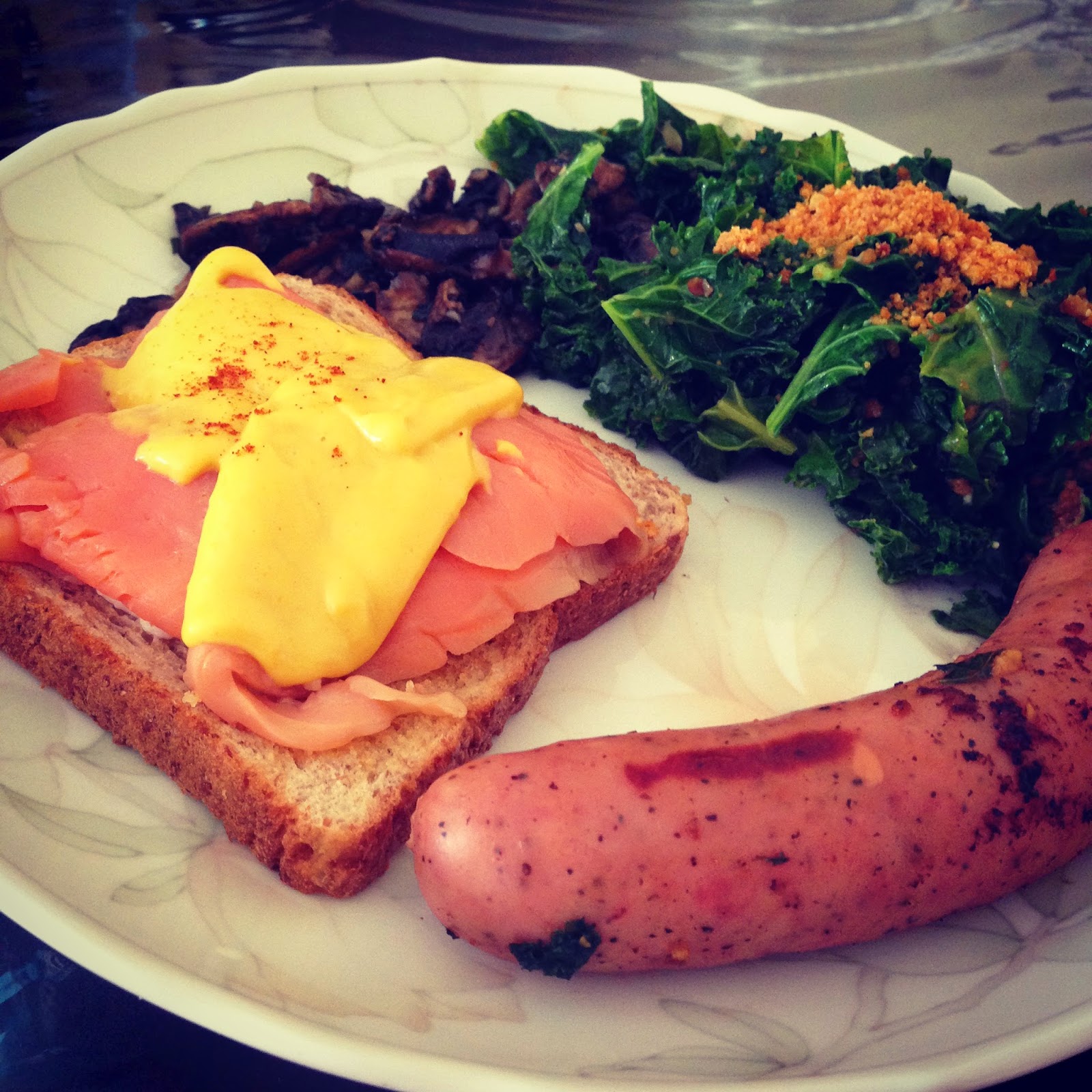 Eggs Benedict with Sauteed Mushrooms and Kale In Chef Mode