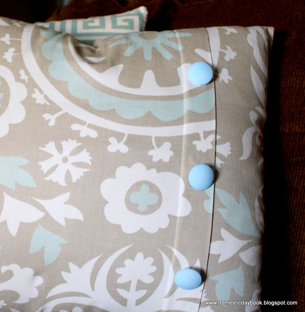 My Domestic Daybook Faux Button Up Pillow Cover
