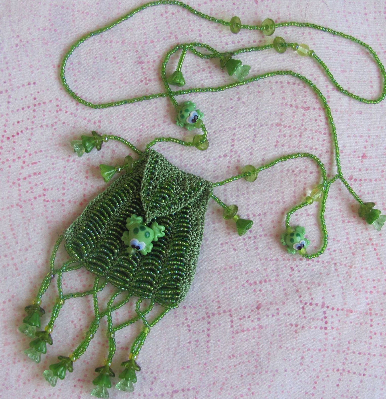 Peck's Pieces Knitted Beaded Amulet Bags