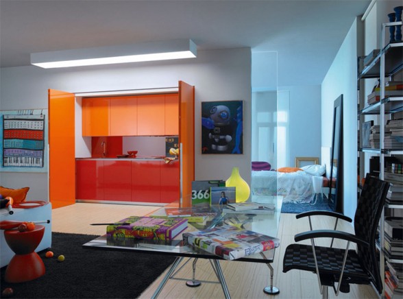comfortable orange kitchen photos