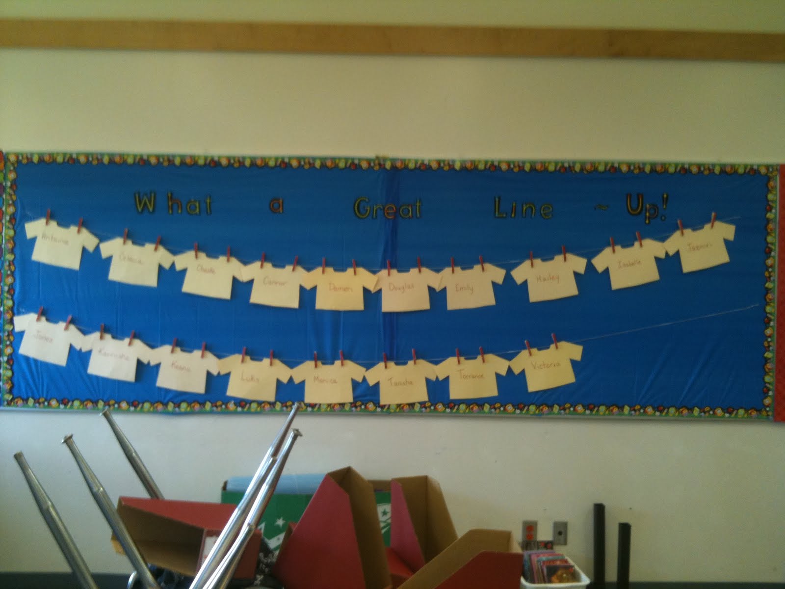 Cheap Chic What a Great LineUp Bulletin Board Idea