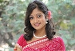 Sandeepthi glamorous pink saree photo shoot