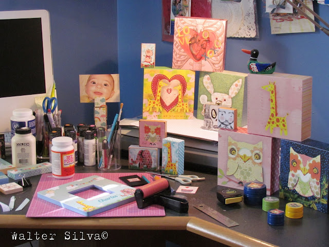 Walter Silva's Studio - My studio desk, where I decoupage my ART onto wood items. Walter Silva's Studio - My studio desk, where I decoupage my ART onto wood items.