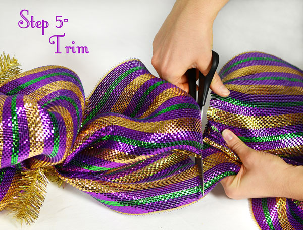 party ideas by mardi gras outlet mardi gras garland tutorial deco deco mesh swag form