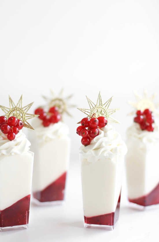 Winter White Marshmallow Mousse and Red Currant Verrines Sprinkle Bakes