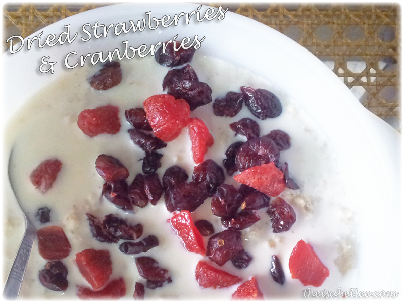 Oats with strawberries and cranberries