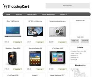 Shopping Cart Blogger Template