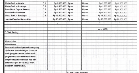 Lisa Marlia Abidano Pemeriksaanan Kas