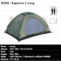 KTD02 krey tenda dome kapasitas 2 orang 1 layer