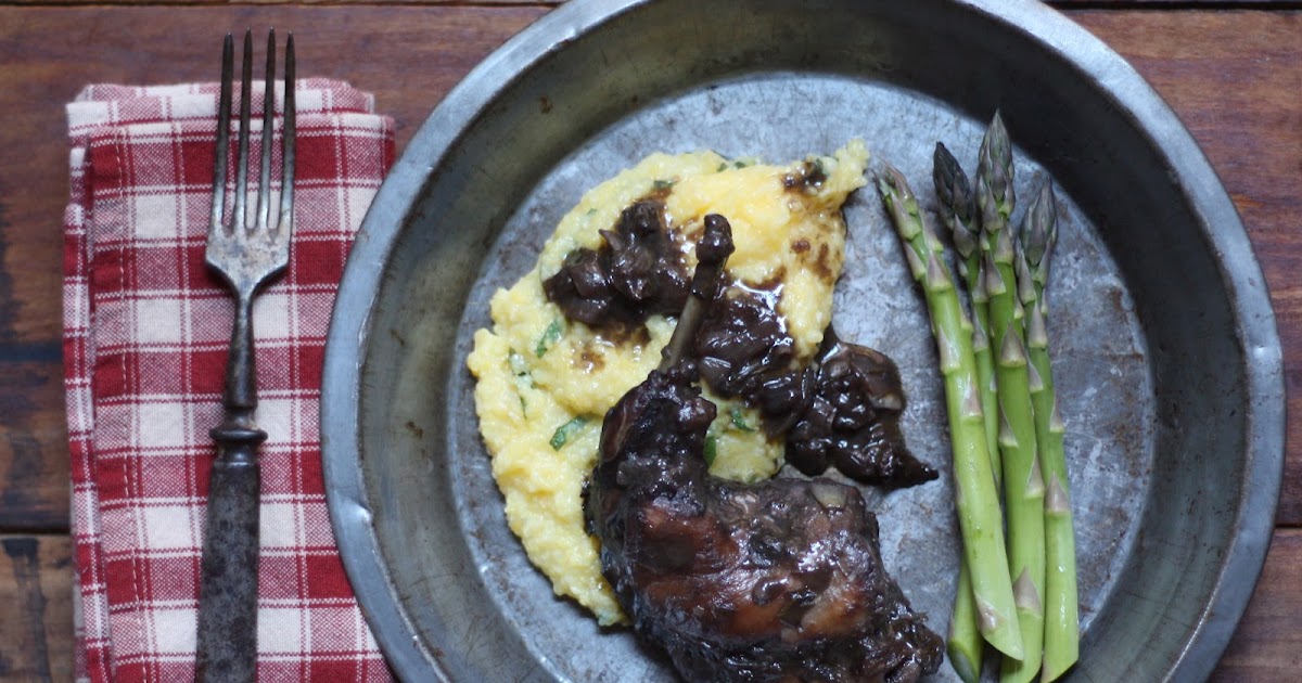 E.A.T. Braised Rabbit in Red Wine with a Sage Polenta
