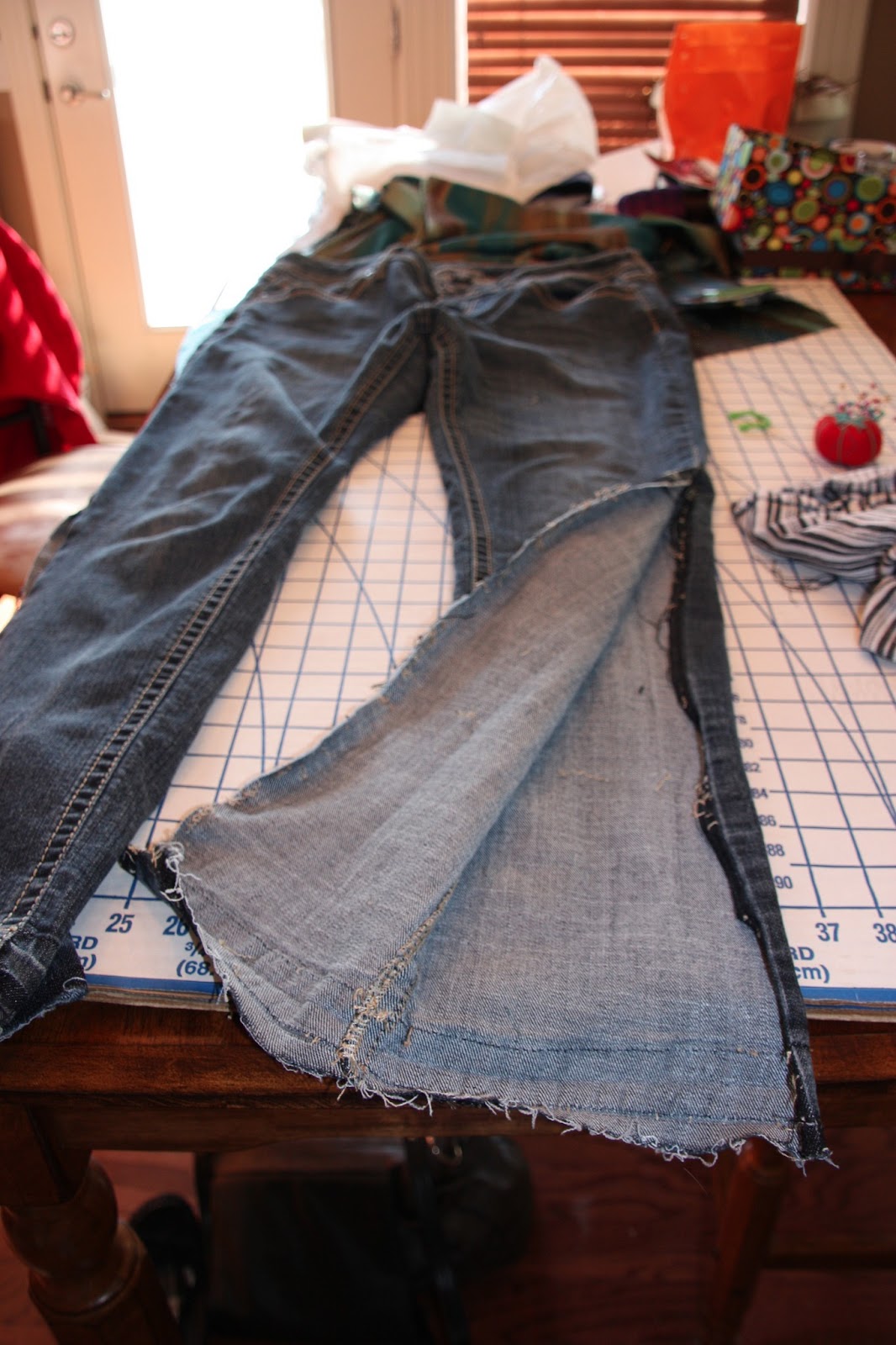 Shoot One More Time DIY Jeans into Bell Bottoms