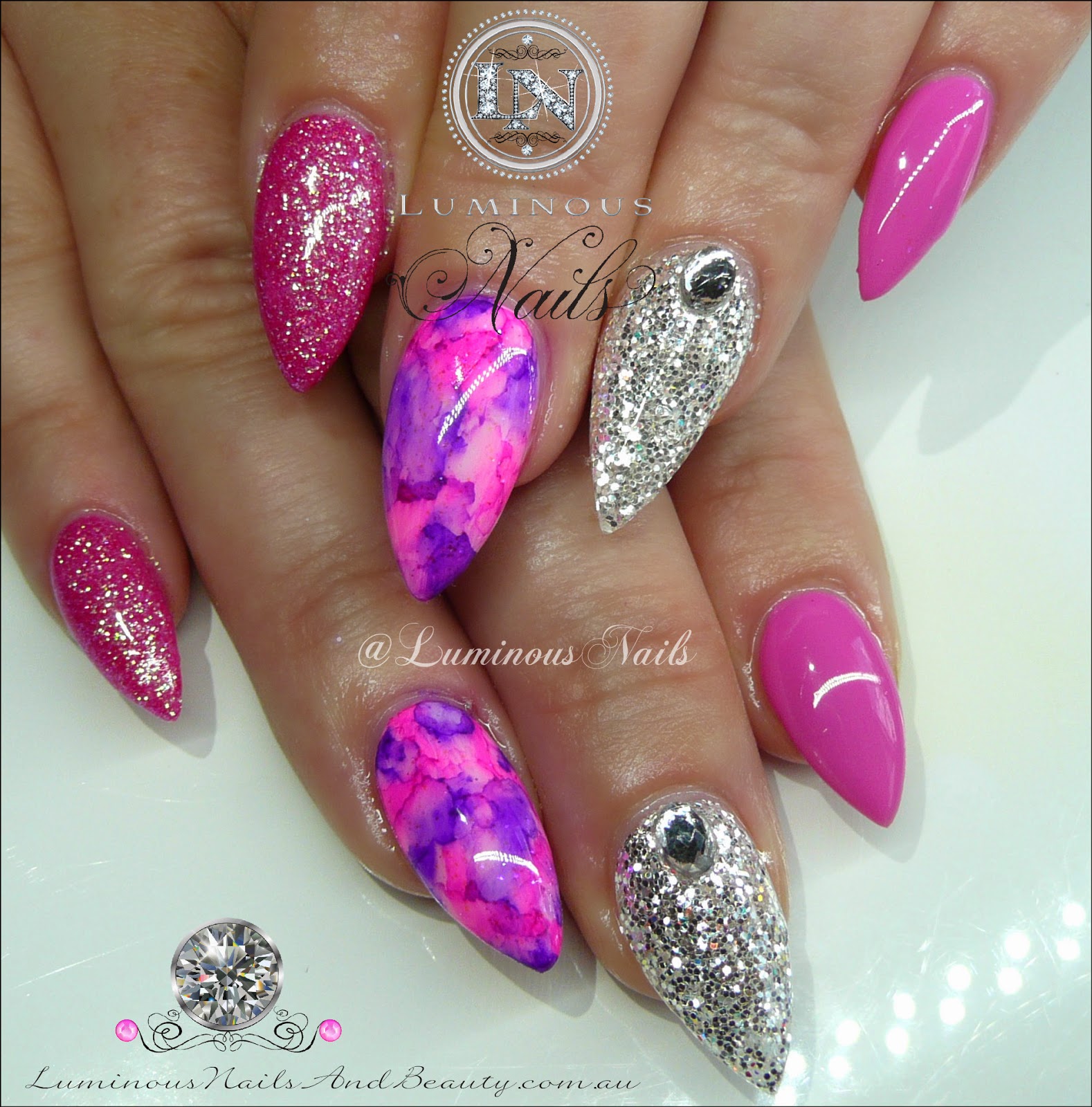 purple gel nails designs