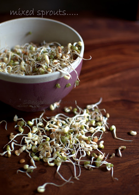 health benefits of sprouts: few recipes with sprouts and how to sprout lentils at home...