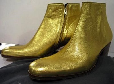 Dior Homme AW2005 Golden Cuban Heel Boots