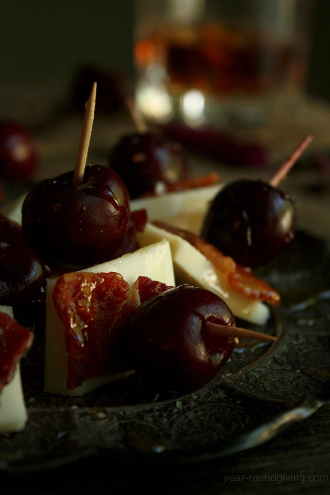Cherry, Bacon & Goat Gouda with Honey Drizzle Daily Appetite