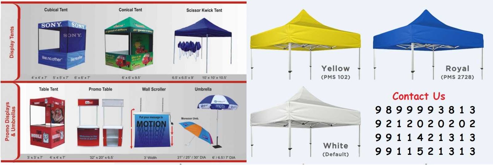 Outdoor Advertising Tent Canopies Manufacturers Delhi NCR, Supply All Over India