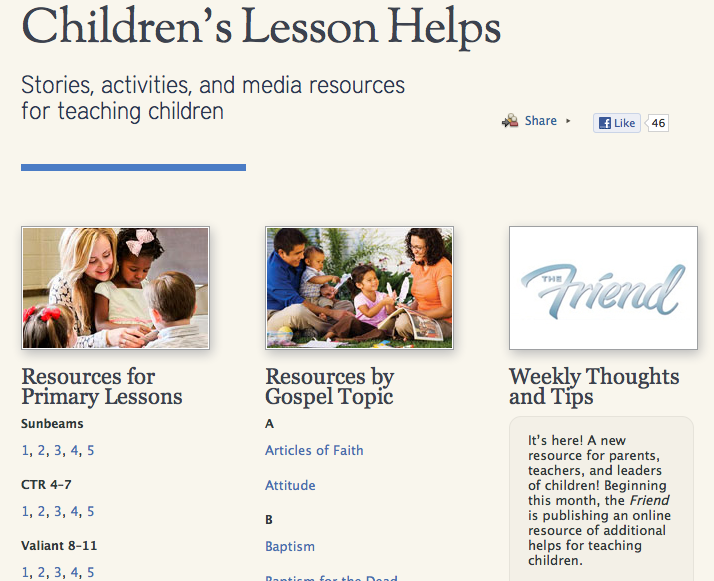 LDS Teaching Resource for Parents and Primary Teachers