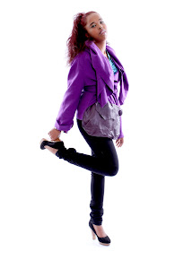 Versatile Purple wool wrap jacket w/leather bag pocket