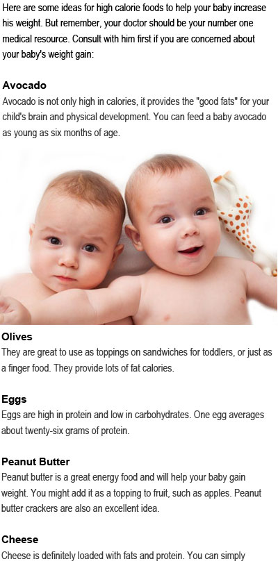 High calorie foods for babies