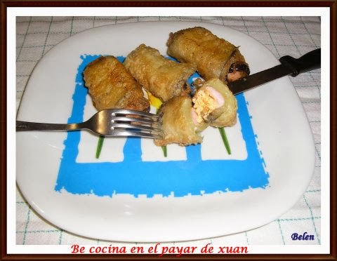 Canelones De Berenjena Rellenos De Pollo Y Afuega&#180;l Pitu Roxu
