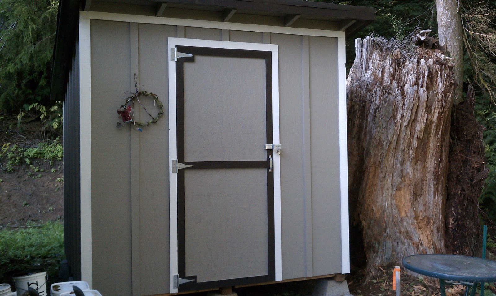 to match in color!!! Even the rain barrels to the far left match