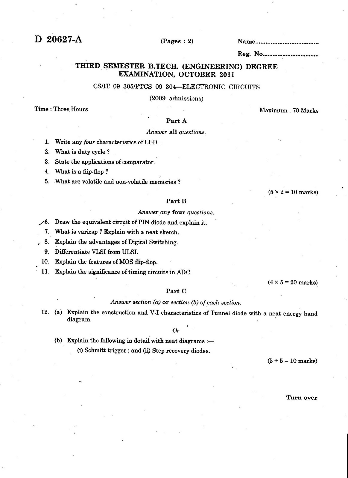 B.TECH QUESTION PAPERS CALICUT UNIVERSITY