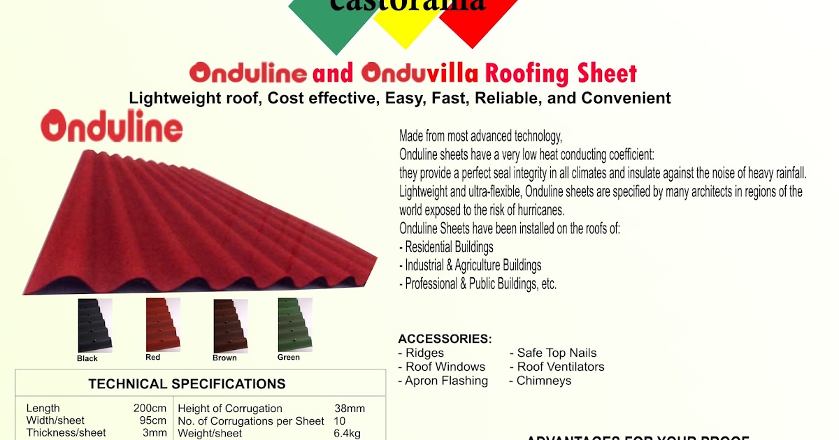 CASTORAMA GLOBAL CONCEPT LIMITED Onduline and Onduvilla Roofing Sheet
