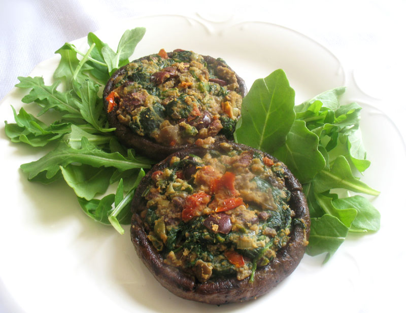Portobellos Stuffed with Spinach and SunDried Tomatoes Lisa's