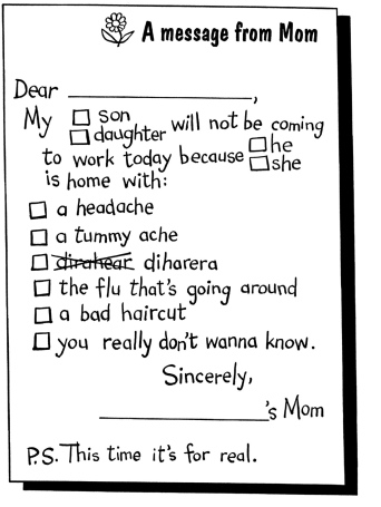 fake doctors note for flu