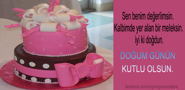 Kurdelalı Doğum günü kutlama pasta ve yazısı