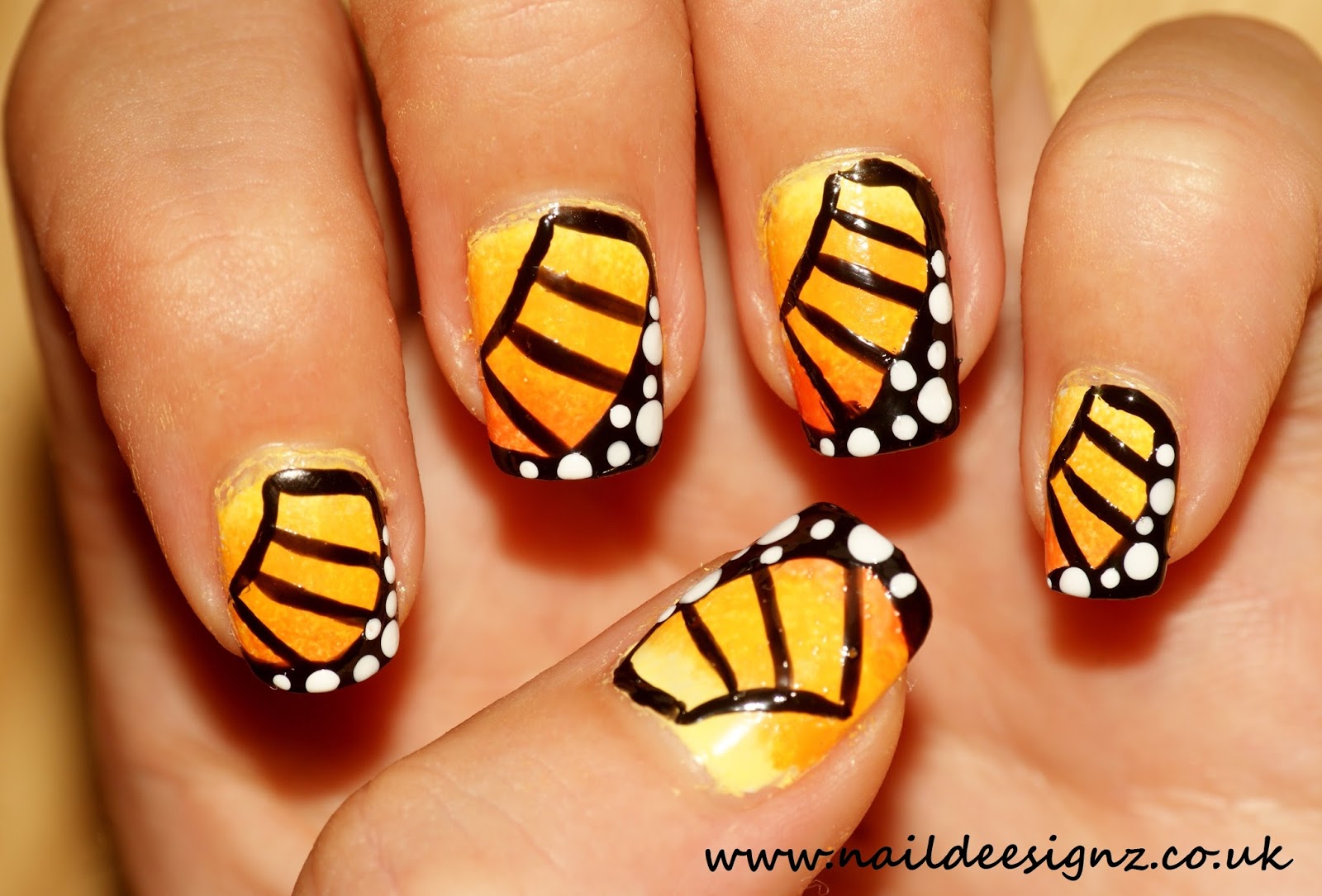 NailDeesignz Monarch Butterfly Nail Art