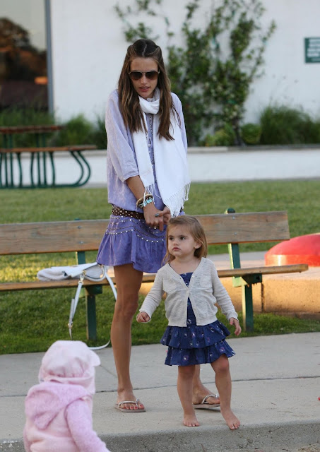 Alessandra Ambrosio With Daughter At Malibu Park Pictures