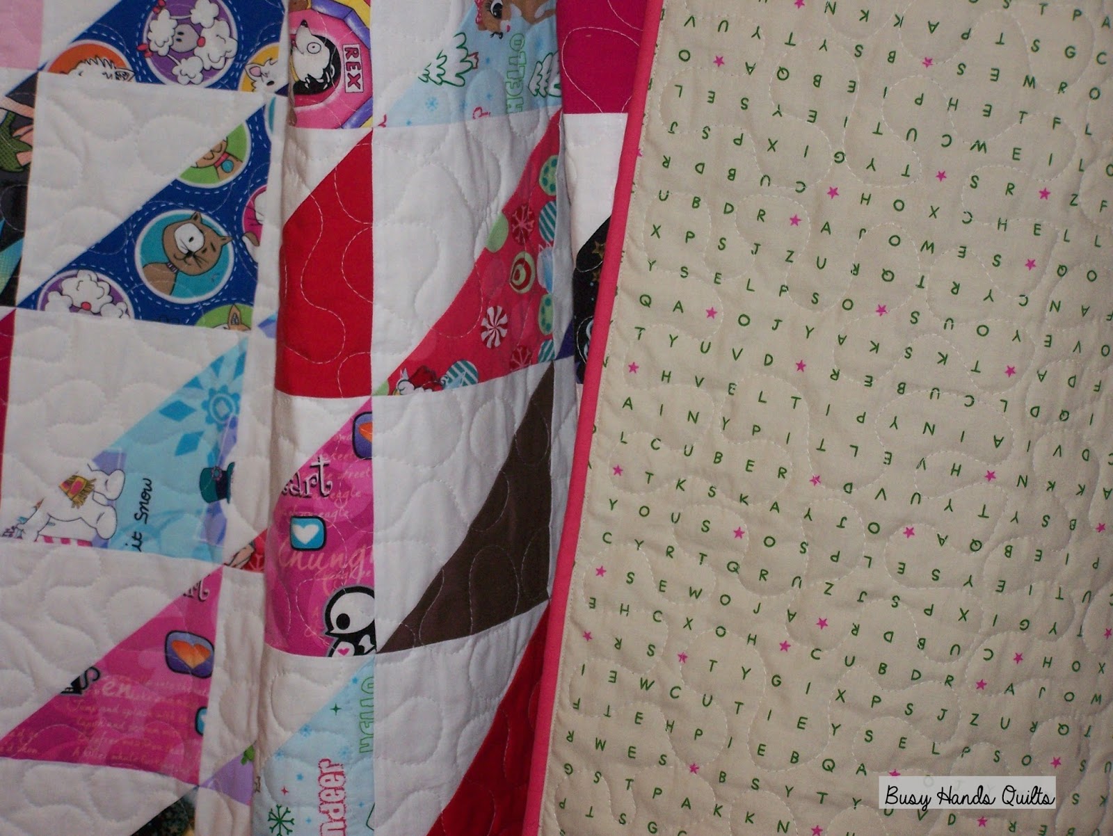 Busy Hands Quilts Custom Twin Size HST Quilt {A Finish!!}