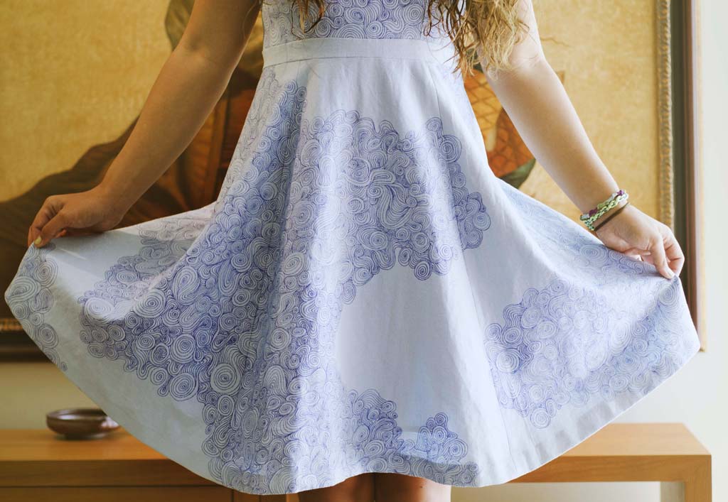 Esther from the Sticks Custom Made Hand Printed Dress