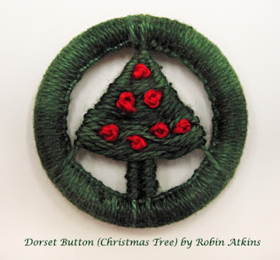 Dorset button, tree design, made by Robin Atkins