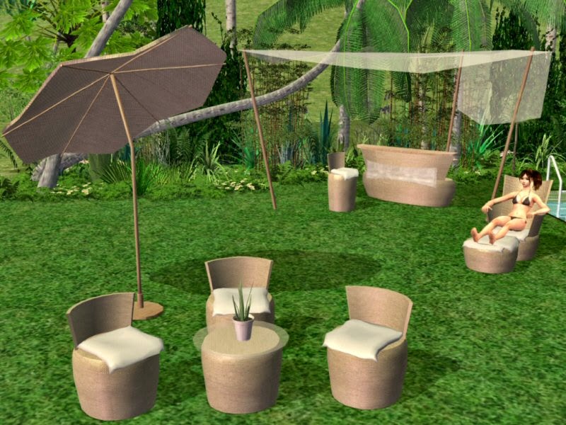 Simplified Sims 2 Rattan Garten