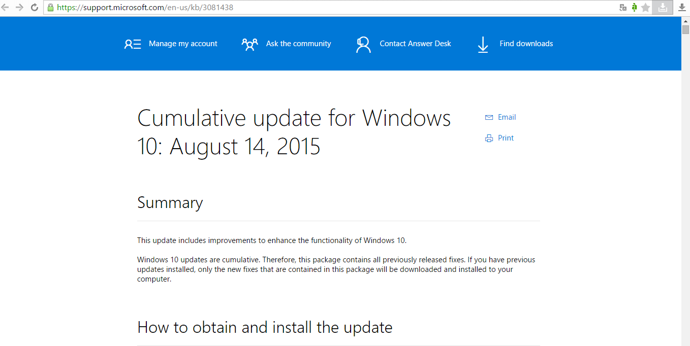 Microsoft has rolled out another cumulative update for Windows 10
