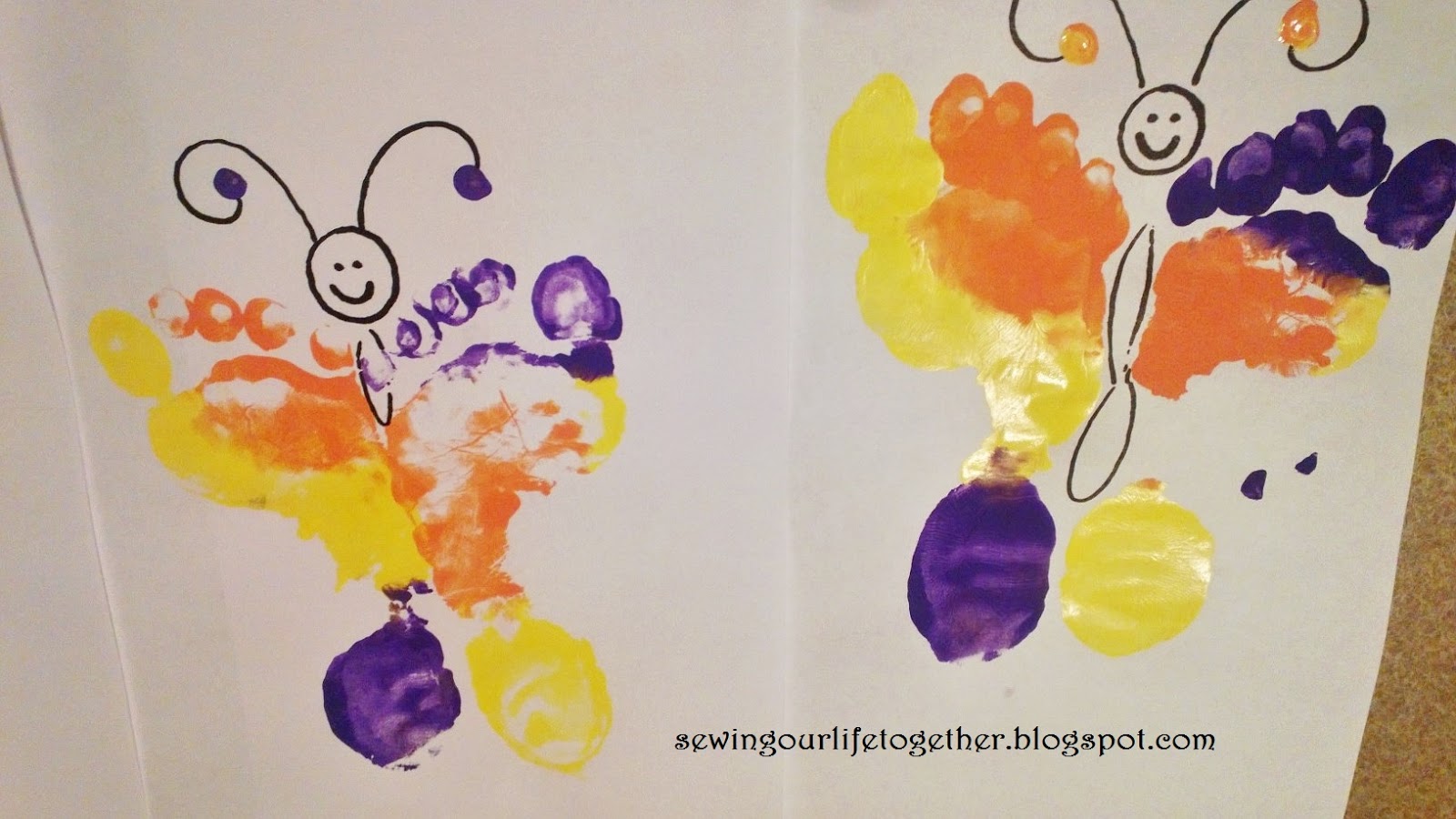 Sewing Our Life Together Toddler Feet Painting Butterflies