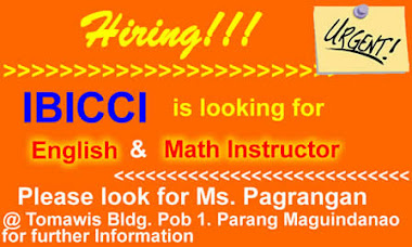 Hiring, Parang, Maguindanao, Instructor, Math, English