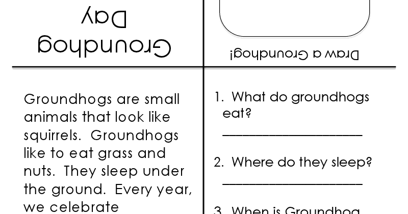 Ms. Lane's SLP Materials: Story Booklet - Groundhog Day