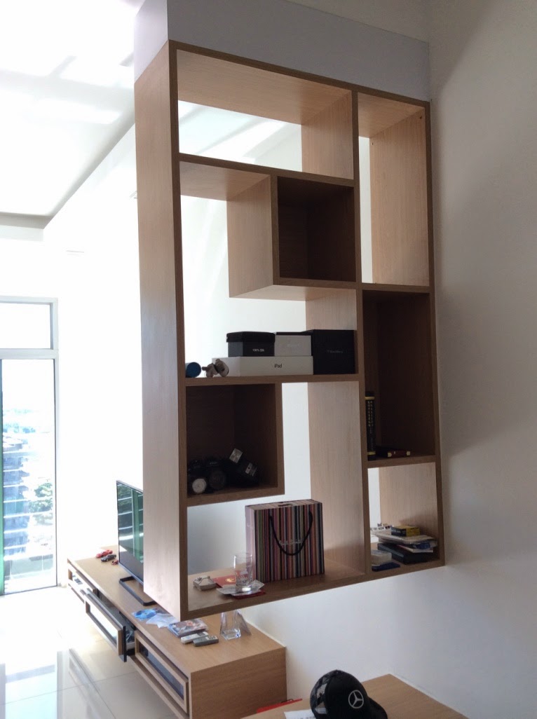 fukusu Living Room TV and Wall Hang Divider with Floor Meridian Residence, Penang