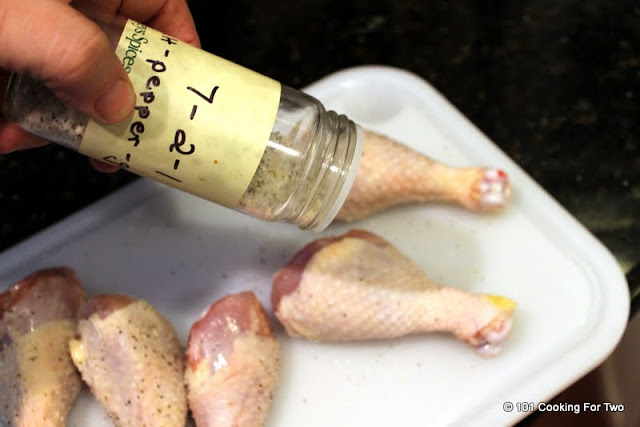 Sprinkle with seasoning of choice  - Oven Baked Chicken Drumsticks