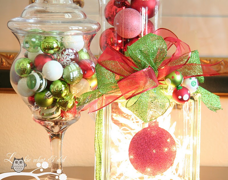 Lookie What I Did Christmas Glass Block using Krylon Glitter Blast